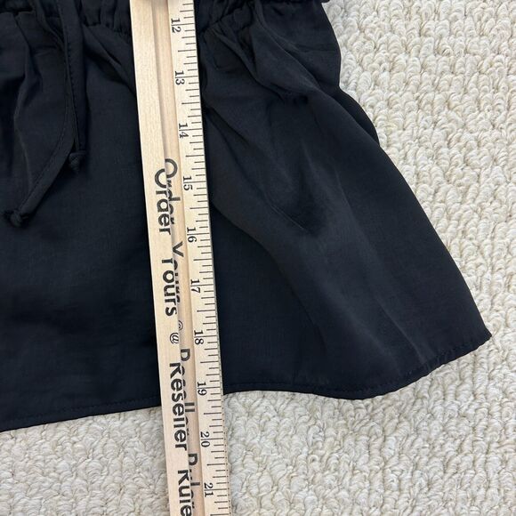 American Eagle Blouse Tank Top Womens S Black Crop Babydoll Cami Spaghetti Strap - Picture 9 of 13